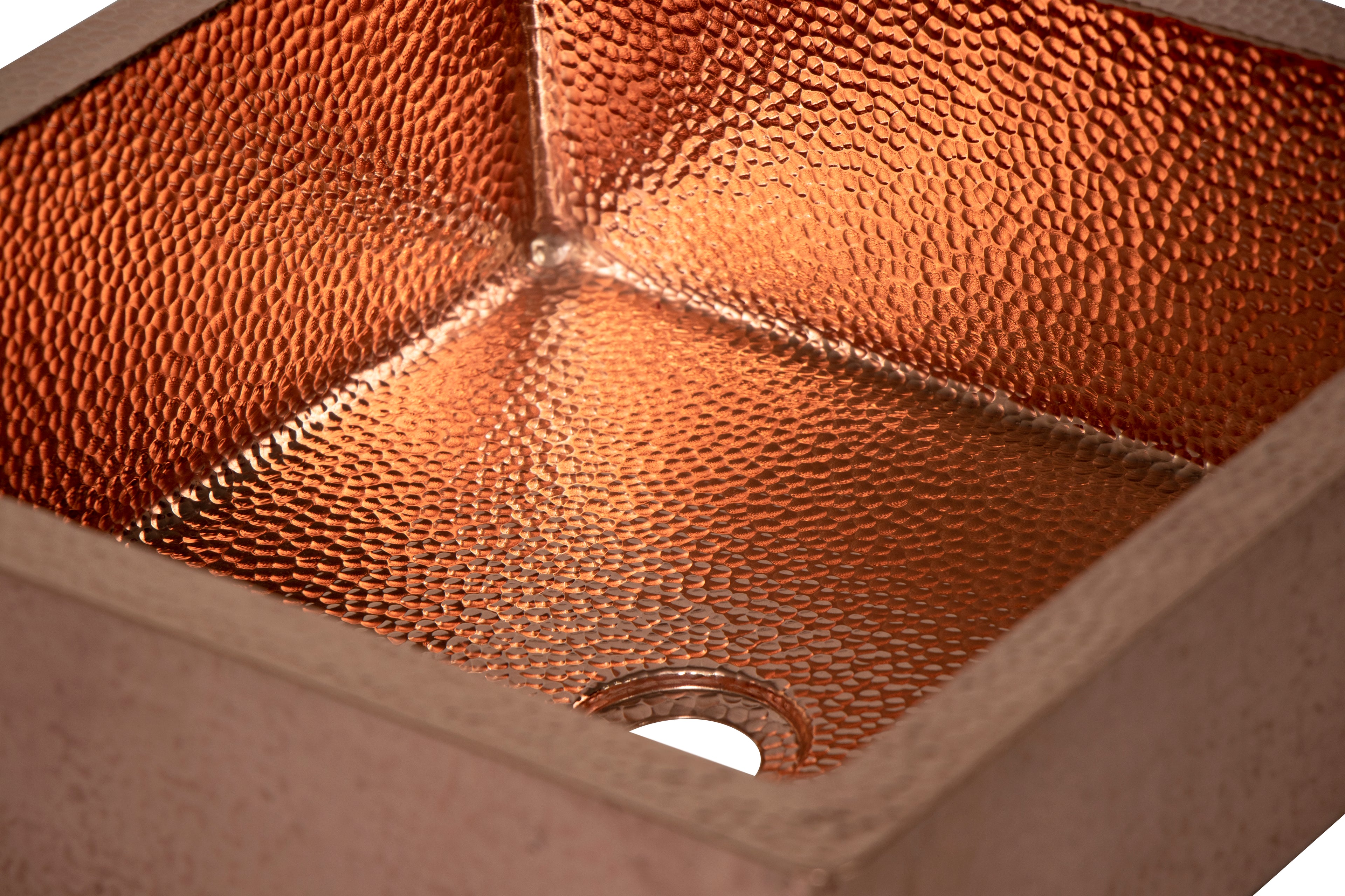 15" Square Hammered Copper Bar Sink