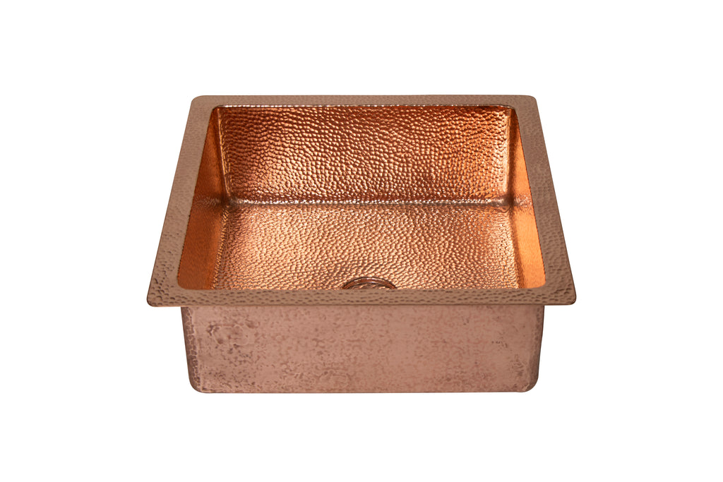15" Square Hammered Copper Bar Sink
