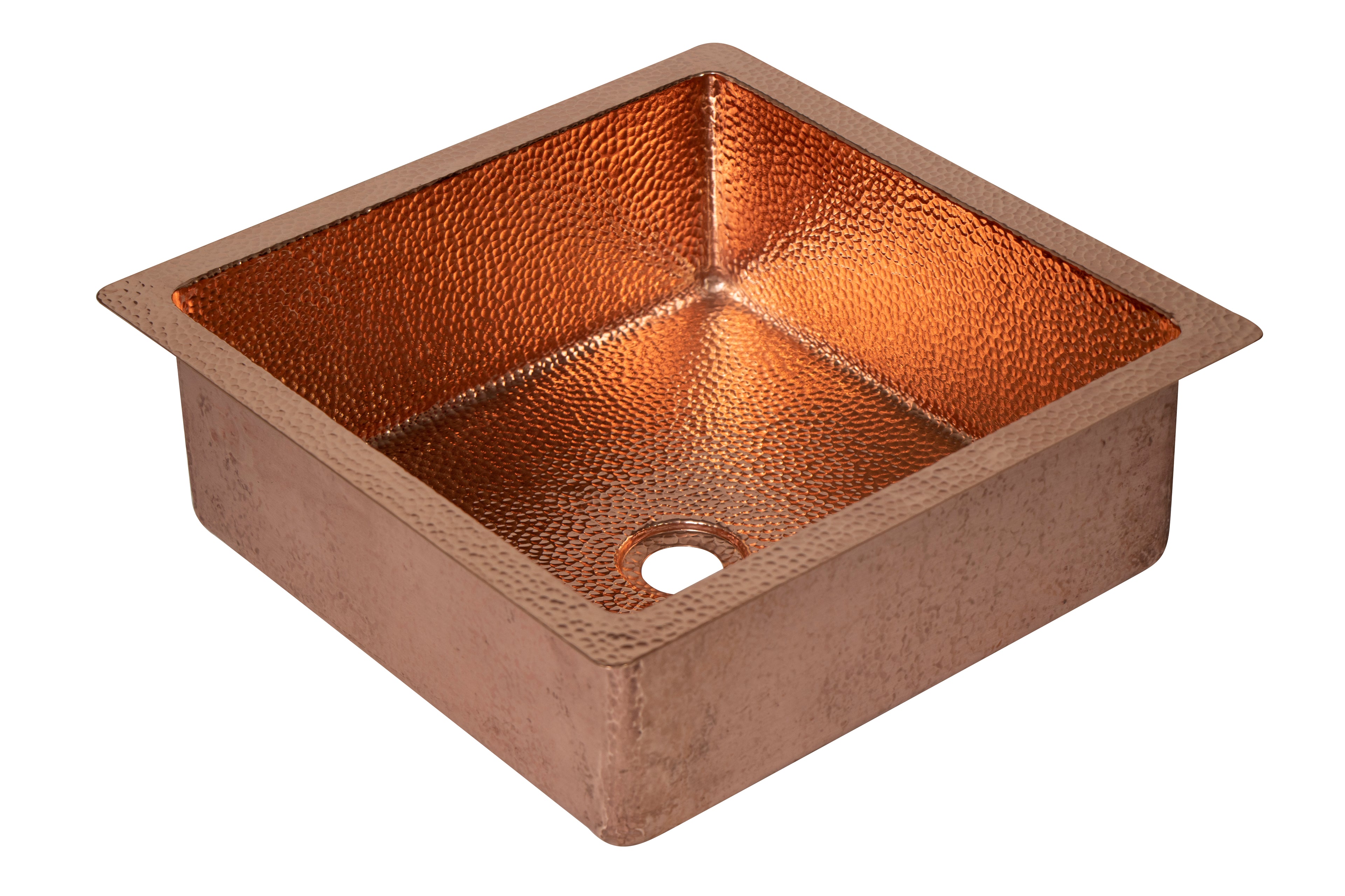 15" Square Hammered Copper Bar Sink